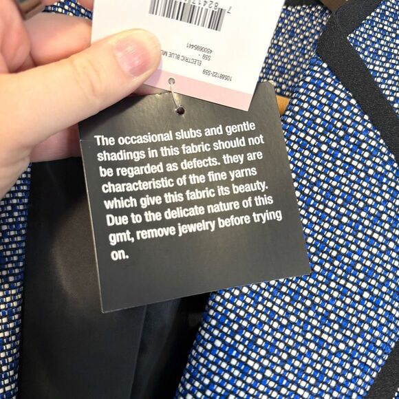 Kasper Blue Open Front Blazer Size 10 NWT - Picture 5 of 9